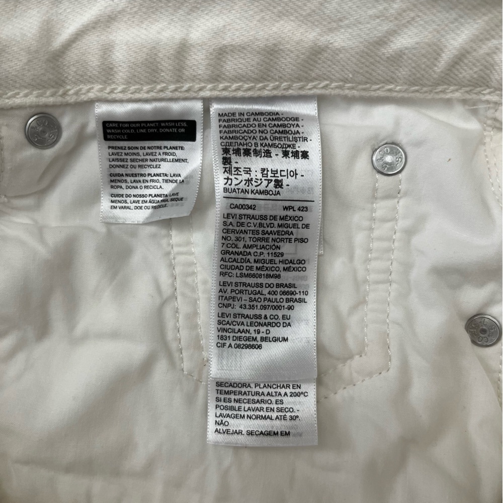 Levi's XL Flood High Rise Wide Leg Jeans White Size 29 - Picture 14 of 17